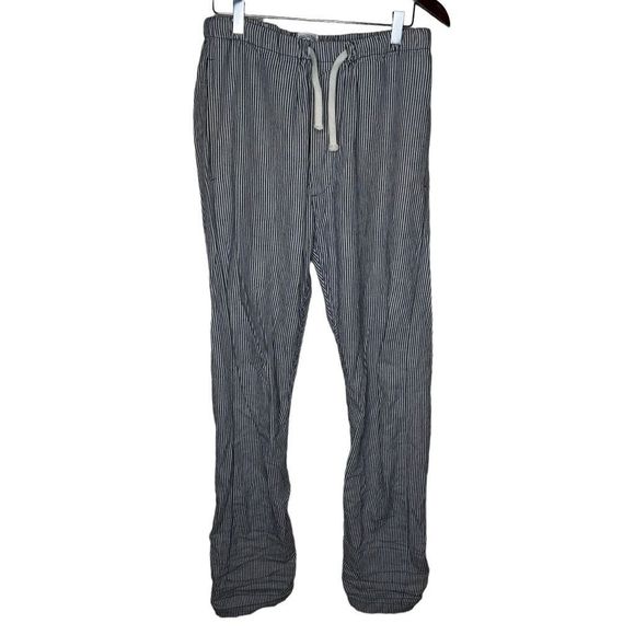 Choctaw Ridge Japanese Natural Striped Linen/Cotton Drawstring Lounge Pants Made - Picture 1 of 7